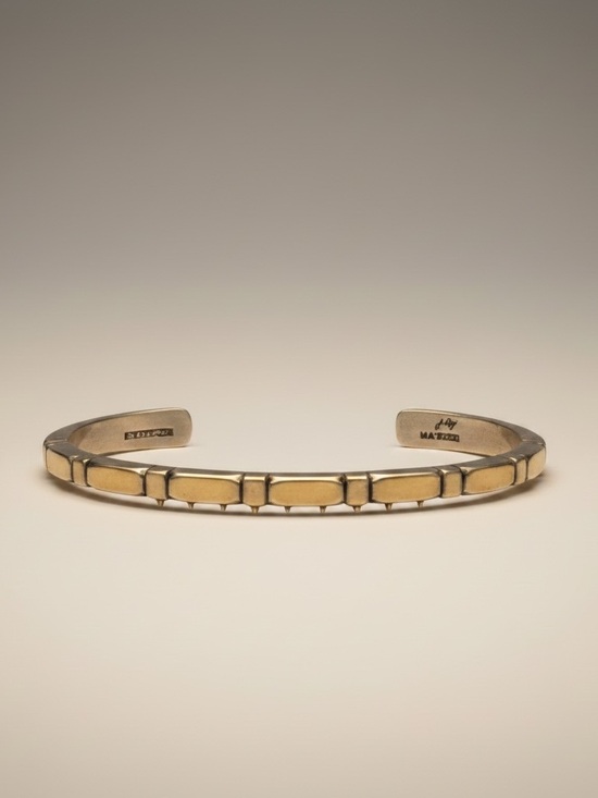 JONATHAN NEZ Jewelry - JONATHAN NEZ 14K Gold & Sterling Silver Vintage Navaho Artisan Bracelet